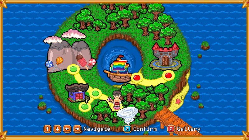 Boyfriend's Rescue — Colorful overhead map showing platform-adventure levels — Boyfriends Rescue game screenshot.
